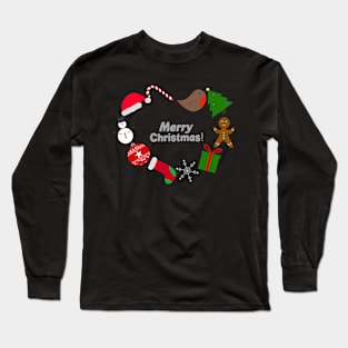 Christmas symbols heart Long Sleeve T-Shirt